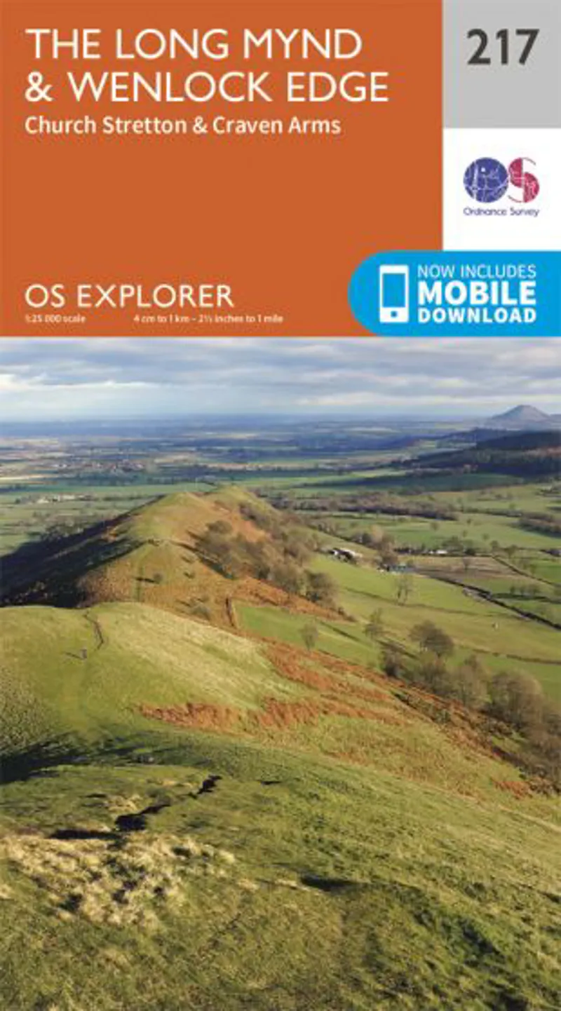 OS Explorer Map 217 - Long Mynd and Wenlock Edge